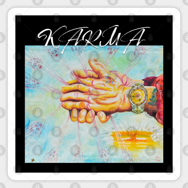 Hands of Karma 8pm Big Bang Magnet by Whites Designs